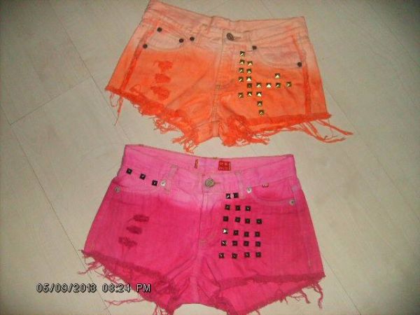 shorts customizados cor Rosa